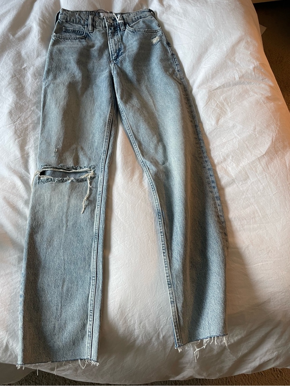 Frame DenimLe High N Tight Straight Light Wash Women's Jeans - Light Blue
